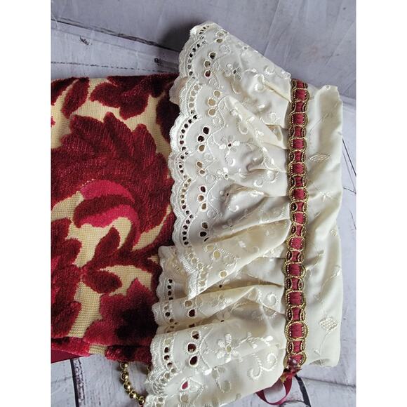 Vintage Victoian Diva Heel Christmas Stocking Tapestry Material - Picture 11 of 11